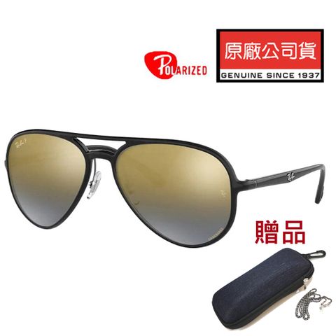 RAY BAN 雷朋 超輕量極彩偏光太陽眼鏡 RB4320CH 601/J0 58mm 亮黑框水銀偏光鏡片 公司貨