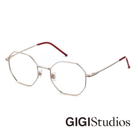 GIGI studio 【s】正六邊形小臉鈦金光學眼鏡(玫瑰金) - LEA-8034/6