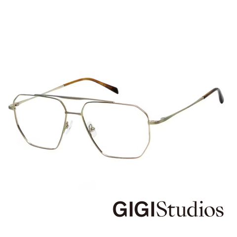 GIGI studio 【s】雙槓輕盈鈦金光學眼鏡(啞光金 - PHOENIX-8094/0)