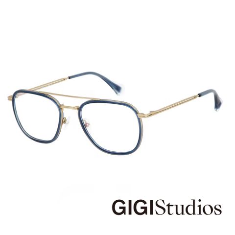 西班牙設計師品牌【GIGI Studios】鈦合金超輕飛行框光學眼鏡(藍色- DICKENS-6677/3)