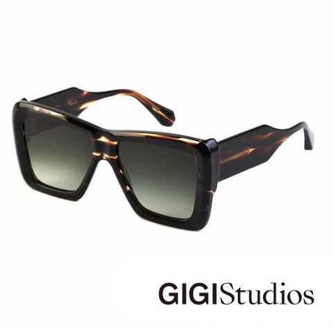 西班牙手造眼鏡【GIGI Studios】時髦歐美顯小臉面具形太陽眼鏡(玳瑁 - NICOLE-6456/2)