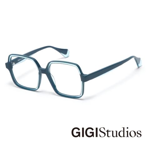 【GIGI Studios】 歐美內圈透明造型光學眼鏡(藍 - VIVID-6819/3)