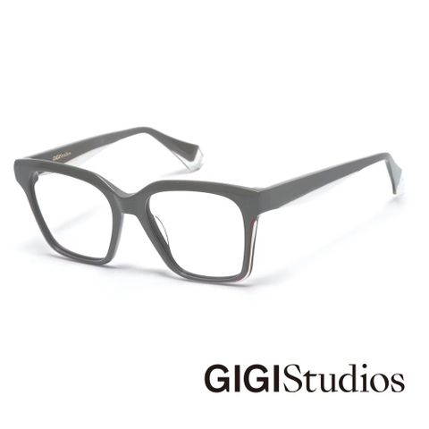 GIGI studio 【GIGI Studios 】俐落都會風格粗方框光學眼鏡(水泥灰- MELLOW-6818/7)