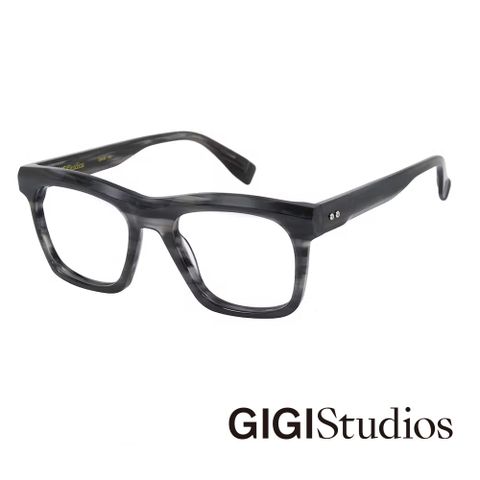 GIGI Studios 經典方框金飾光學眼鏡(紋理灰 - VERNE-6742/4)