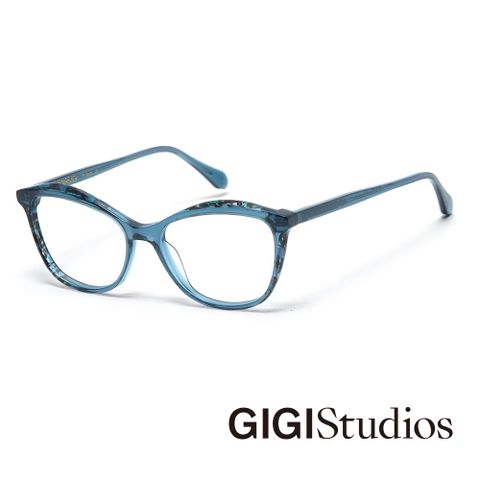 GIGI Studios 【GIGI Studios】現代風格貓眼光學眼鏡(藍 - ALESSANDRA-6723/3)