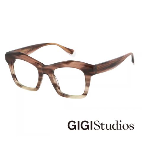 西班牙手造眼鏡【GIGI Studios】美感立體切面設計貓眼光學眼鏡(玳瑁棕 - ISABELLA-6728/2)