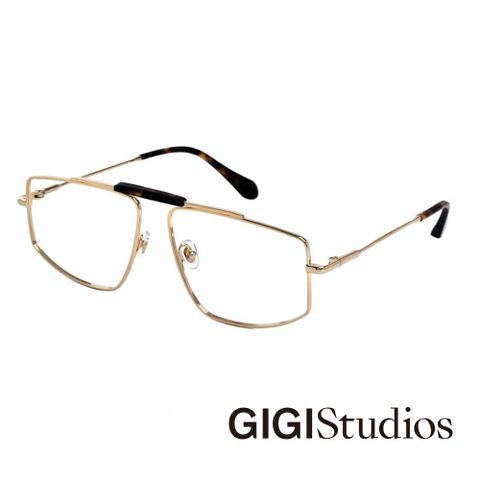 GIGI Studios 【GIGI Studios】方框高鼻梁光學眼鏡(金 - DAVID-6475/5)