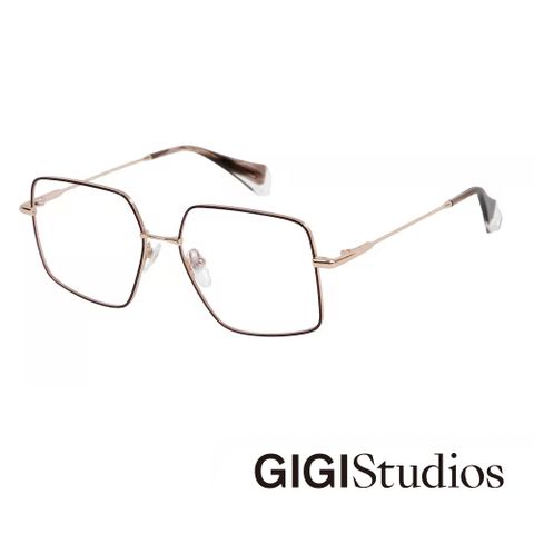 GIGI Studios 【GIGI Studios】幾何大方框設計光學眼鏡(玫瑰金 - CAROLANNE-6799/6)