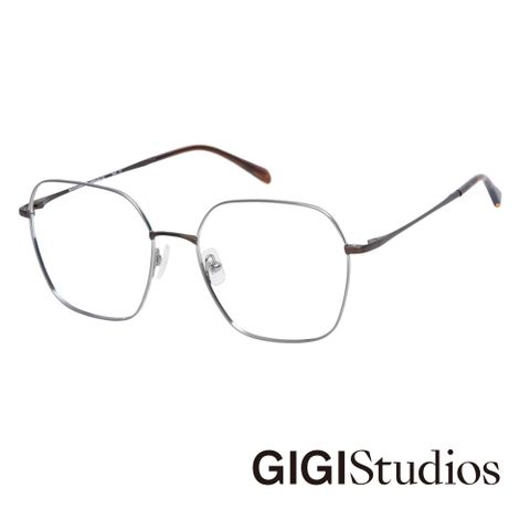 GIGI Studios 【GIGI Studios】幾何輕巧鈦金光學眼鏡(銀 - AVERY-8092/0)