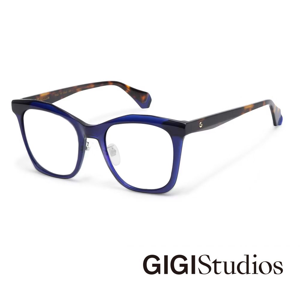 GIGI Studios 【GIGI Studios】復古立體光學眼鏡(藍 - BERTHA-67662/3)