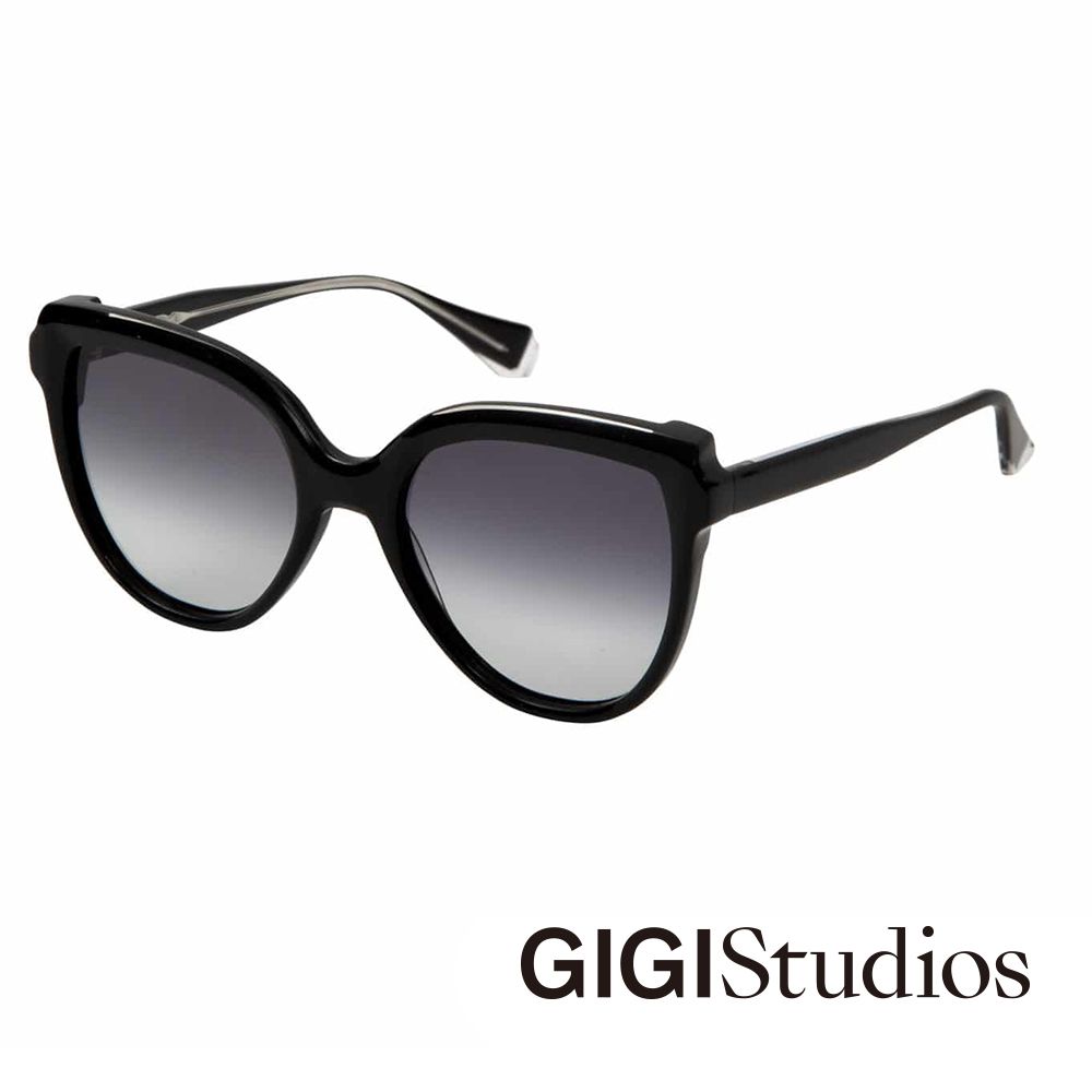 GIGI studio 【s】圓潤立體貓眼太陽眼鏡(黑 - MOMO-6544/1)