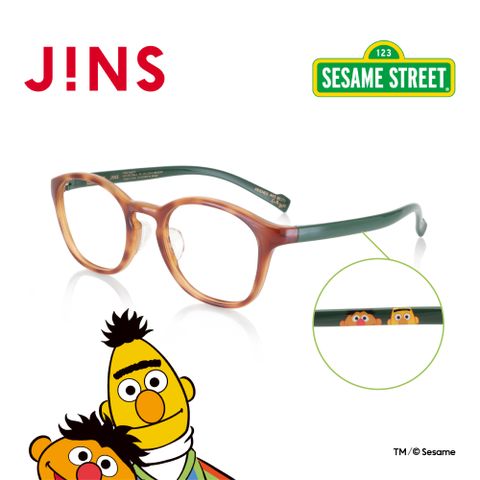 JINS 芝麻街聯名眼鏡(UGF-23S-104)木紋淺棕
