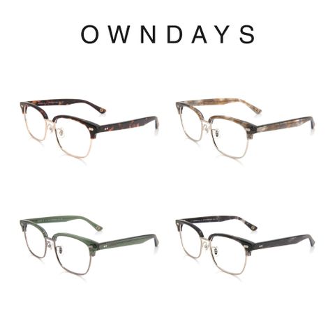 OWNDAYS 恩戴適 John Dillinger系列 眉形鏡框鈦金屬框光學眼鏡 (JD2045J-1A)