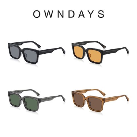 OWNDAYS 恩戴適 時尚個性方型框墨鏡(SUN8011B-3S)