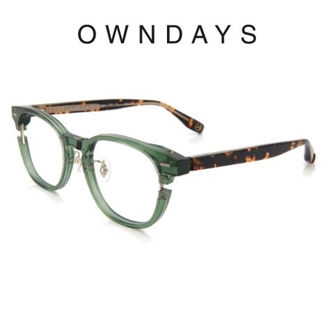 OWNDAYS 恩戴適 John Dillinger系列 眉形鏡框鈦金屬框光學眼鏡 (JD2046T-2S C4)