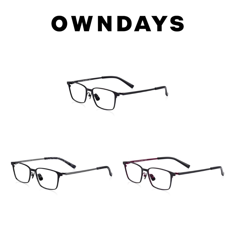 OWNDAYS 恩戴適 BLACK COLLECTION全新簡約質感黑系列方形不鏽鋼光學鏡框 OB1001G-4A