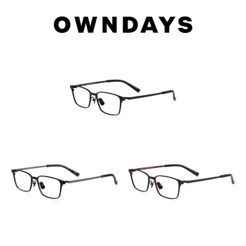 OWNDAYS 恩戴適 BLACK COLLECTION全新簡約質感黑系列方形不鏽鋼光學鏡框 OB1001G-4A