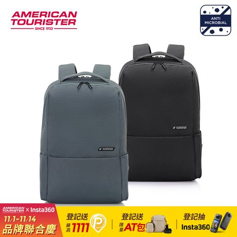 American Tourister 美國旅行者 Rubio 抗菌簡約雙隔層筆電後背包14吋(兩色可選)