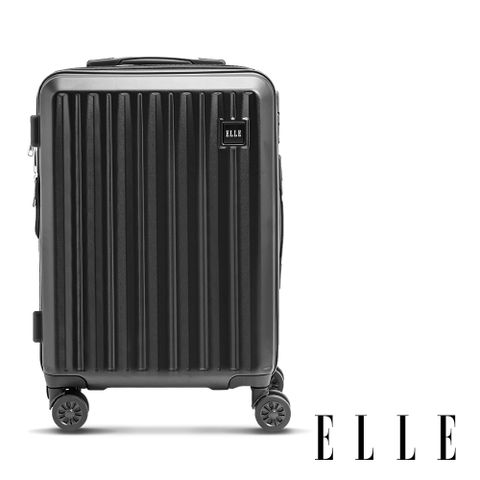 【ELLE】皇冠系列 24吋防爆抗刮耐衝撞複合材質行李箱/登機箱-經典黑 EL31267