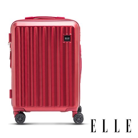 【ELLE】皇冠系列 24吋防爆抗刮耐衝撞複合材質行李箱/登機箱-胭脂紅 EL31267