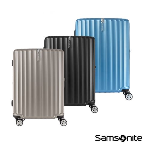 Samsonite新秀麗 25吋 ENOW 可擴充PC防盜拉鍊避震輪前掛鉤行李箱(多色可選)