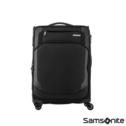Samsonite 新秀麗 25吋 Hexel 智慧型商務收納可擴充布面軟殼行李箱(黑色)