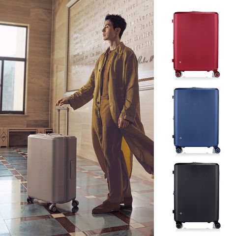 Samsonite 新秀麗 李棟旭同款★25吋 EVOA Z 可擴充拉絲光澤防刮防盜拉鍊輕量PC避震輪行李箱(多色可選)