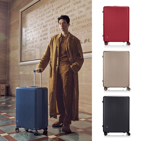 Samsonite 新秀麗 李棟旭同款★28吋 EVOA Z 可擴充拉絲光澤防刮防盜拉鍊輕量PC避震輪行李箱(多色可選)
