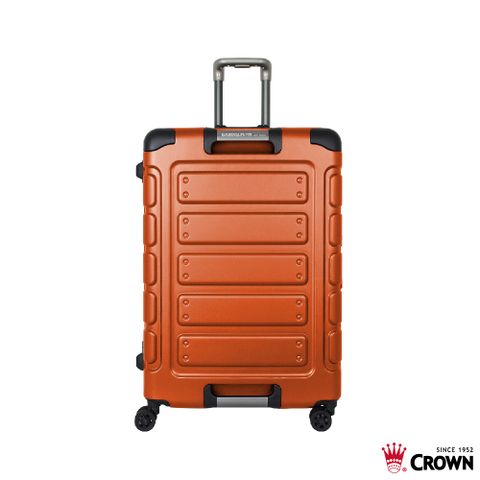 CROWN 日本同步款 獨特箱面手把 27吋 行李箱 悍馬箱 橘色