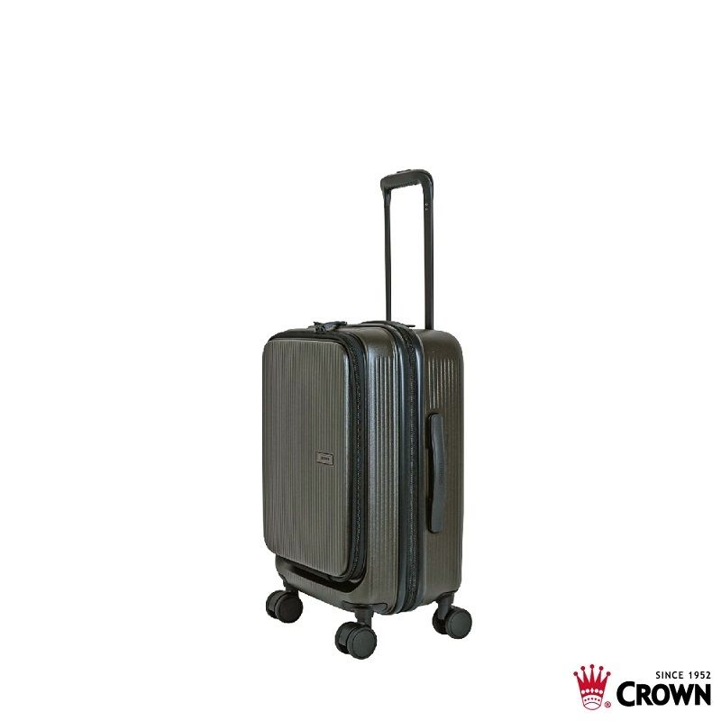 CROWN 皇冠 DOPPIO C-F1910 質感雙前開行李箱 19.5吋 登機箱 拉桿箱
