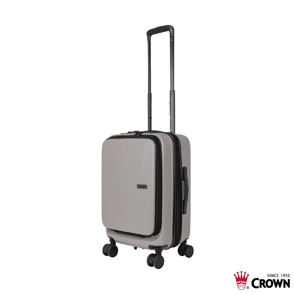 CROWN 皇冠 DOPPIO C-F1910 質感雙前開行李箱 19.5吋 登機箱 拉桿箱