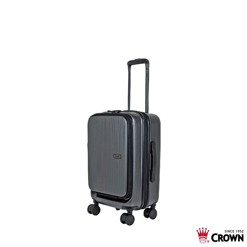 CROWN 皇冠 DOPPIO C-F1910 質感雙前開行李箱 19.5吋 登機箱 拉桿箱
