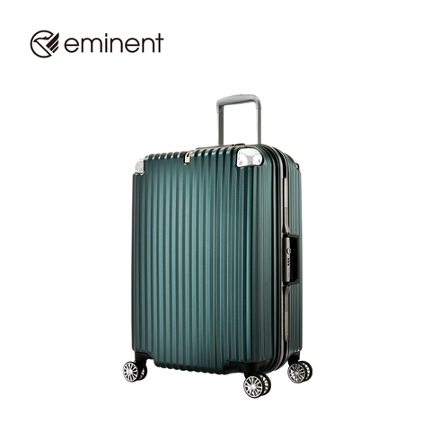 eminent品牌旗艦館 -【赫爾曼】25吋 PC鋁框箱 行李箱9Q8 (黑綠色)