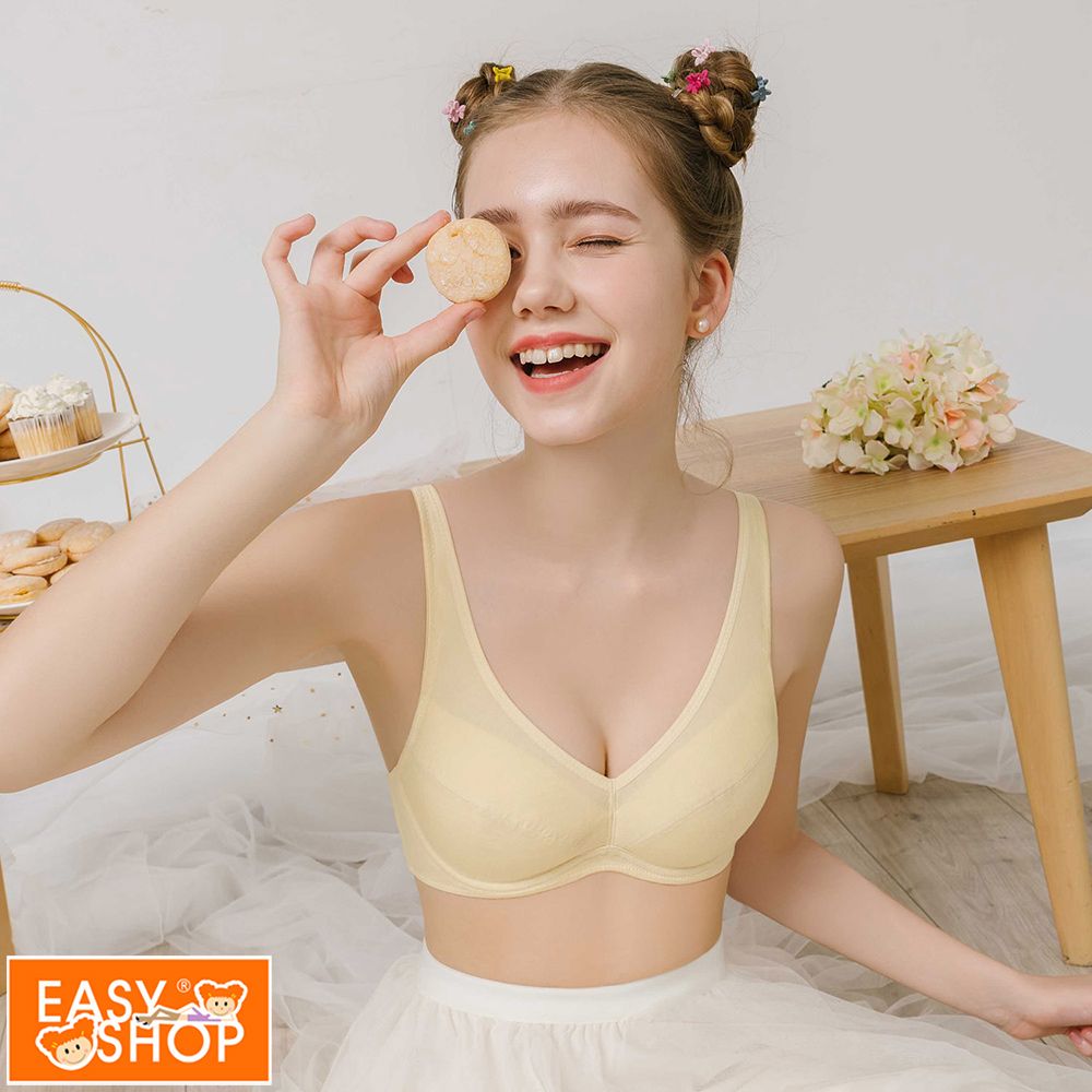 EASY SHOP Audrey Junior-甜點公主-天然木漿纖維超軟鋼圈學生內衣-黃