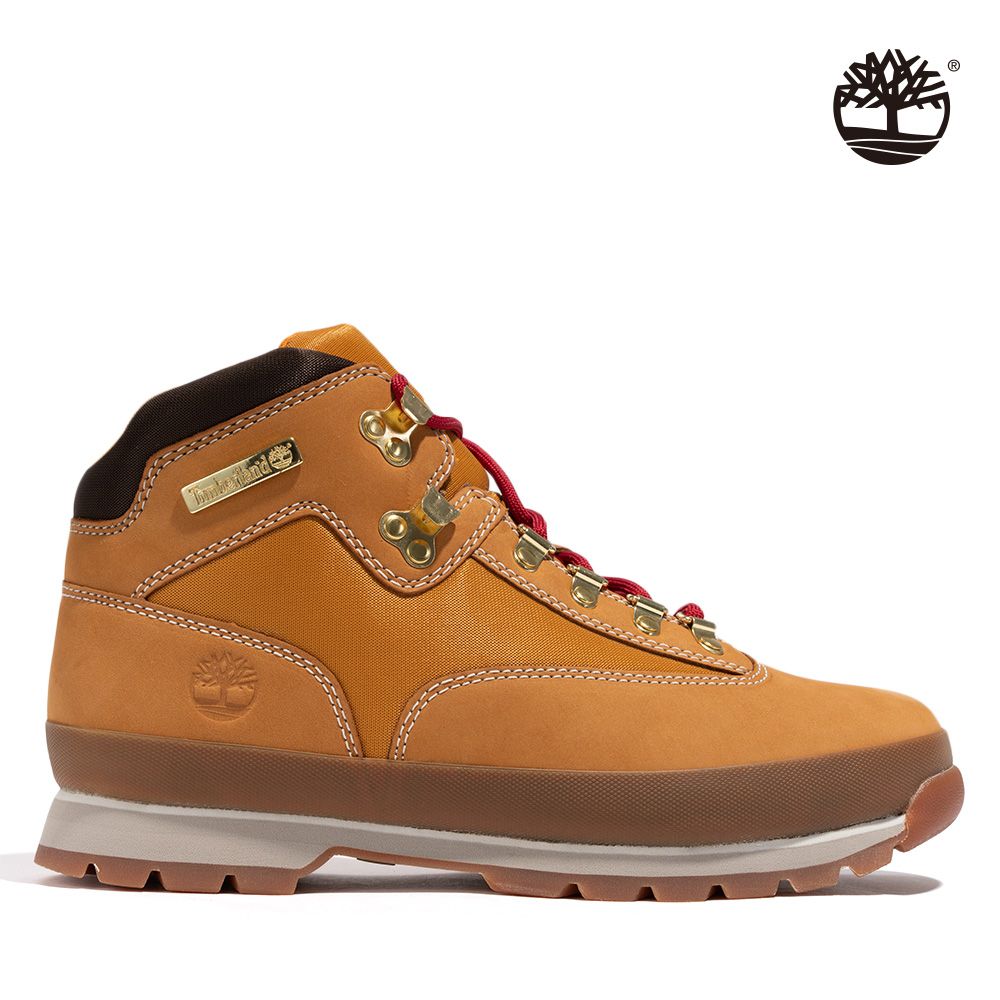 Timberland 男款小麥色Euro Hiker磨砂革織物拼接健行靴|A2GJJ231