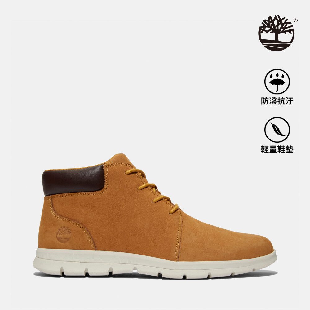 Timberland 男款小麥色皮革中筒休閒鞋|A412S231