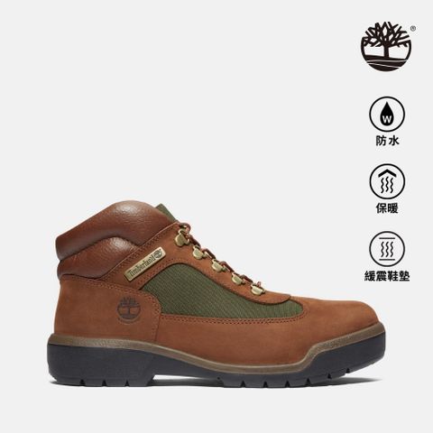 Timberland 男款棕色防水中筒戰地靴|A18A6D47