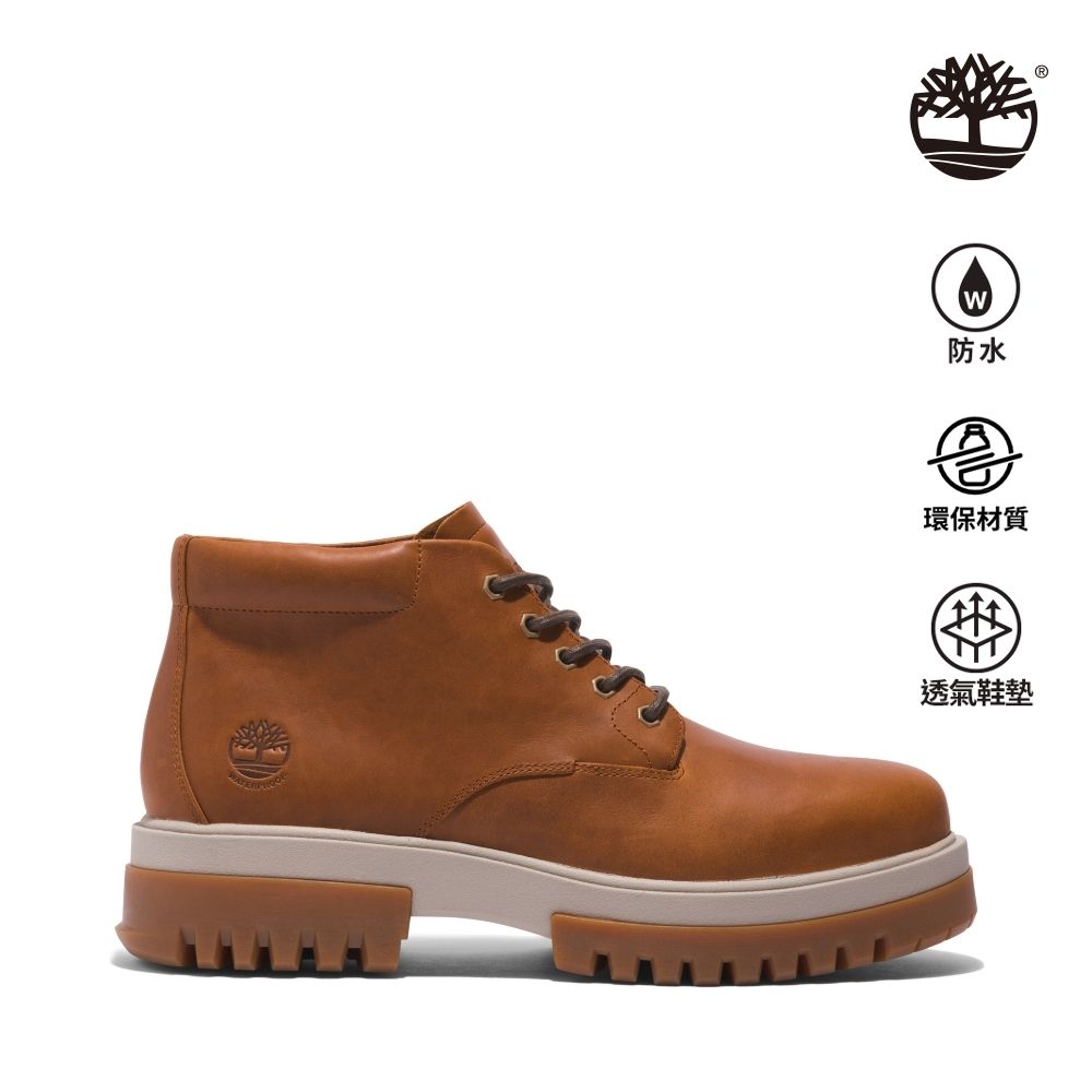 Timberland 男款棕色全粒面皮革Timberland® Premium 中筒防水靴