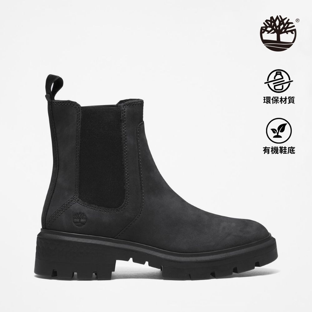 Timberland 女款黑色Cortina Valley中筒切爾西靴|A5ND7015