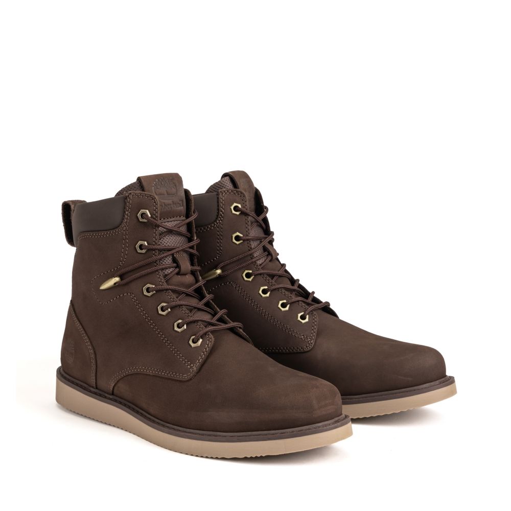Timberland  男款深棕色磨砂革休閒靴|A5Y2HV13