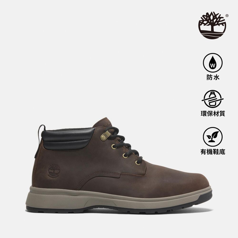 Timberland 男款深棕色防水中筒休閒靴|A6A81W01