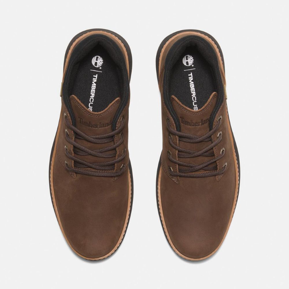 Timberland 男款深棕色GORE-TEX皮革中筒休閒靴|A6A8NW07