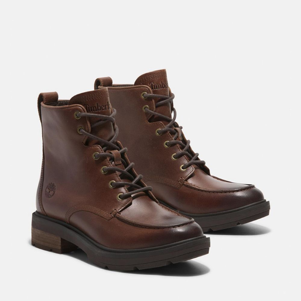 Timberland 女款深棕色中筒休閒靴|A2AJBW01