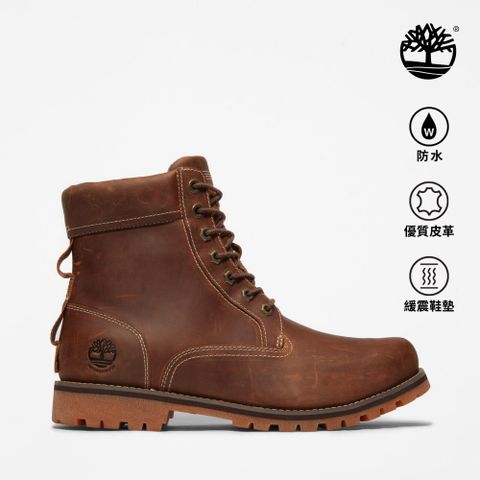 Timberland 男款棕色皮革防水6吋靴|A2JJBF13