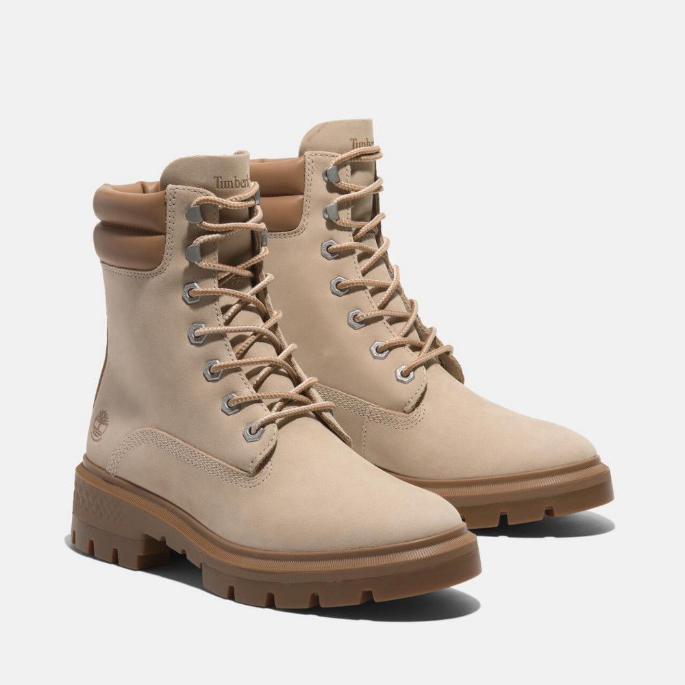 Timberland 女款淺米色Cortina Valley中筒防水靴|A2D7NEN7