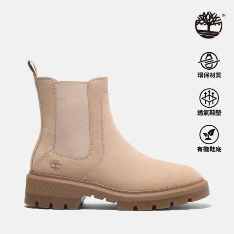 Timberland 女款淺米色Cortina Valley中筒切爾西靴|A2DEEEN7