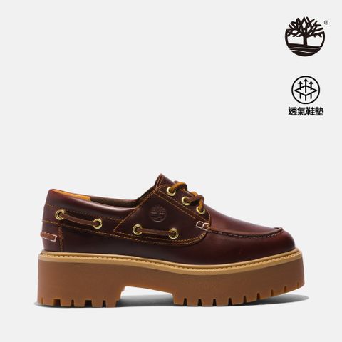 Timberland 女款酒紅色Stone Street厚底帆船鞋｜A2QDMD57