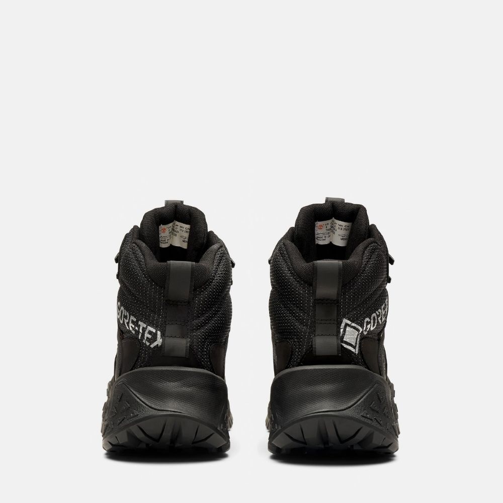 Timberland 男款黑色Motion Scramble GORE-TEX 防水中筒健行鞋|A6D1DW05
