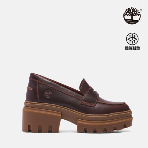 Timberland 女款深棕色皮革休閒樂福鞋|A5P1UW01