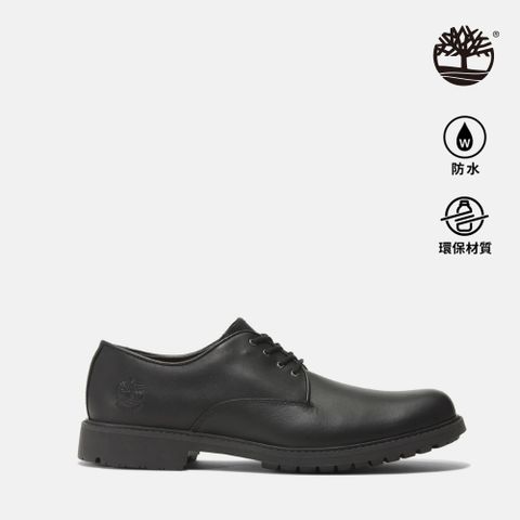 Timberland 男款黑色皮革防水休閒鞋|5549R001